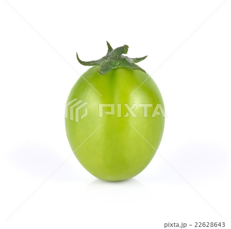 green tomato on white background 22628643