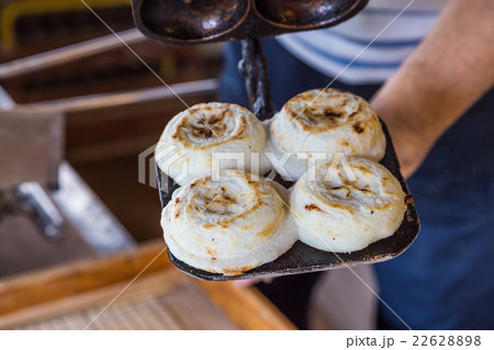newly cooked traditional umegae mochi in dazaifu 22628898