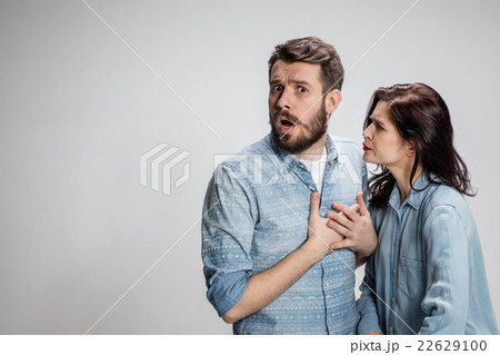 The young couple with different emotions during The young couple with different emotions during 22629100