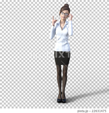 メガネの女性　オフィス　perming3DCG　イラスト素材 22631475