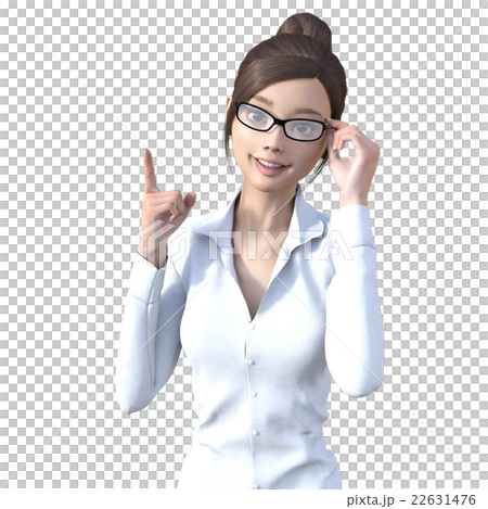 Glasses women's office perming3DCG illustrations material 22631476