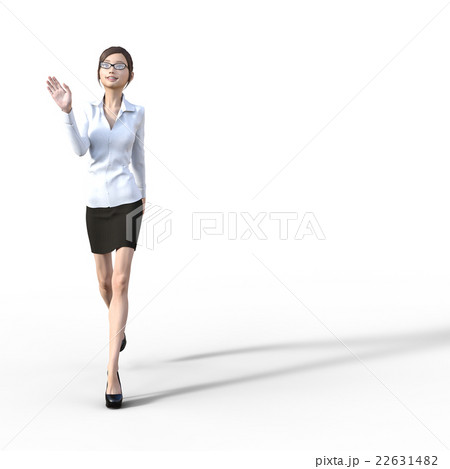 メガネの女性　オフィス　perming3DCG　イラスト素材 22631482