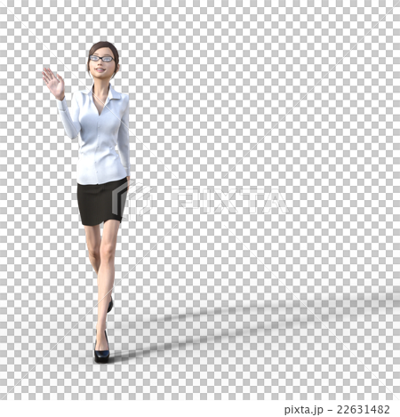 メガネの女性　オフィス　perming3DCG　イラスト素材 22631482