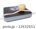 close up of scale, tape and Chinese pear isolated 22632651