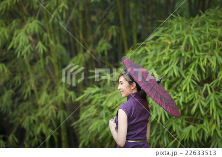 Chinese Woman wearing a Cheongsam Dress. Chinese Woman wearing a Cheongsam Dress. 22633513