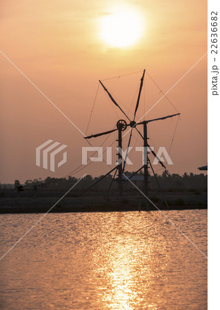 Sunset view wind wheel in Thailand 22636682