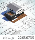 Drawing and layout modern minimalist house. 22636735