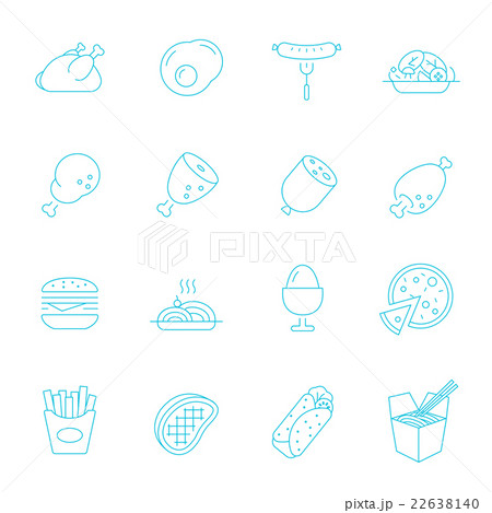 Thin lines icon set - Western food 22638140