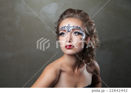 beautiful model with elegant hairstyle and make-up beautiful model with elegant hairstyle and make-up 22642442