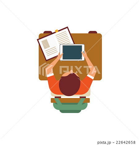 Male Student With Tablet From Above Male Student With Tablet From Above 22642658