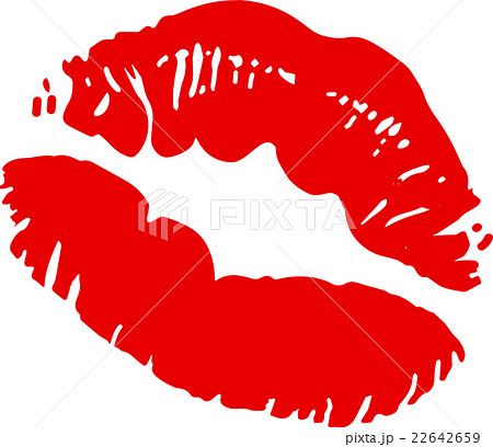 Big red lips track on white background Big red lips track on white background 22642659