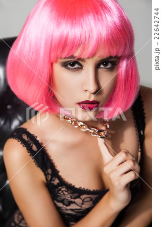 Beautiful model in pink wig Beautiful model in pink wig 22642744