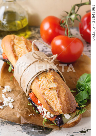Vegetarian baguette sandwich Vegetarian baguette sandwich 22642963