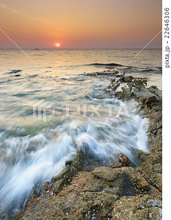 Seascape of Khao Lak Beach at sunset, Thailand 22646306