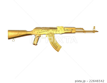 akm assault rifle 3d illustration in color. metal akm assault rifle 3d illustration in color. metal 22646542