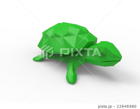 turtle character. cartoon low poly 3D illustration 22646980