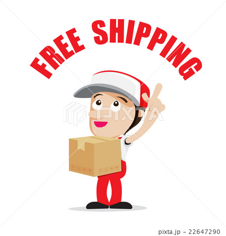 Smile delivery man handling the box and package  22647290