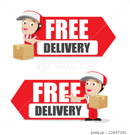 Smile delivery man handling the box and package 22647291