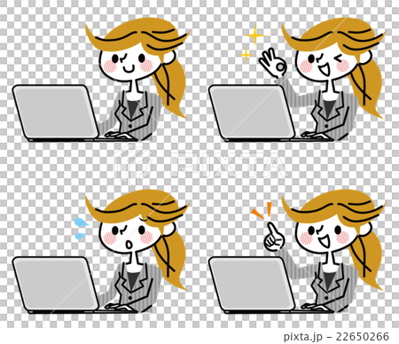 Business woman personal computer set 22650266