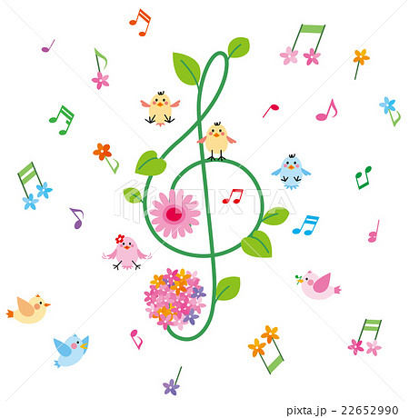 音楽と小鳥のイラスト素材 22652990 Pixta