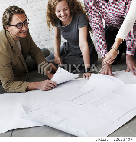 Business People Meeting Discussion Blueprint Architect Concept 22653407