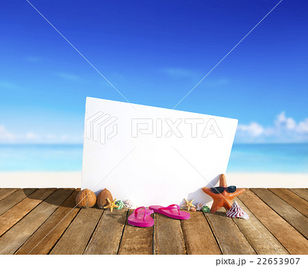 Banner Copy Spcae Starfish Slipper Shell Boardwalk Concept Banner Copy Spcae Starfish Slipper Shell Boardwalk Concept 22653907