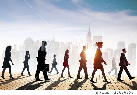 Business Team Walking Teamwork Cityscape Concept 22656256