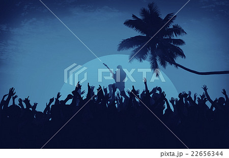 Summer Music Festival Beach Party Performer Excitement Concept 22656344