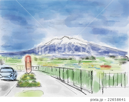 岩木山 イラストのイラスト素材