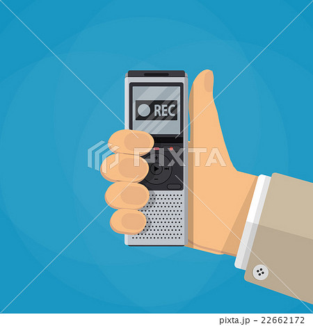 Journalist hand holds dictaphone 22662172