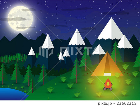Summer Campsite with a campfire 22662215