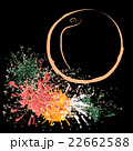 Colored outline of peach with blots, vector 22662588