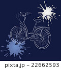 Outline of bicycle with watercolor blots, vector 22662593