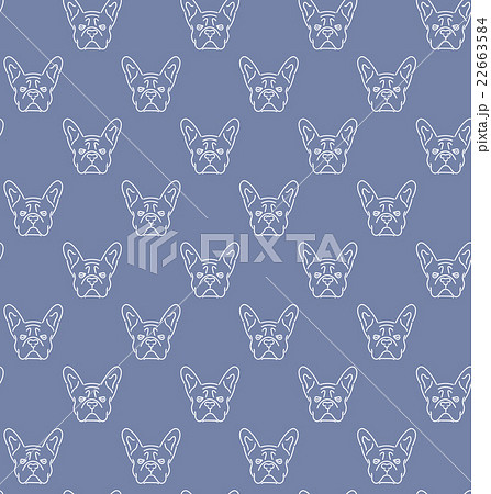 Seamless colorful pattern with frech bulldog. 22663584