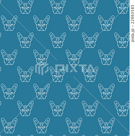 Seamless colorful pattern with frech bulldog. 22663585