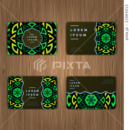 Cards with mandala. Round Ornament Pattern. Cards with mandala. Round Ornament Pattern. 22664013