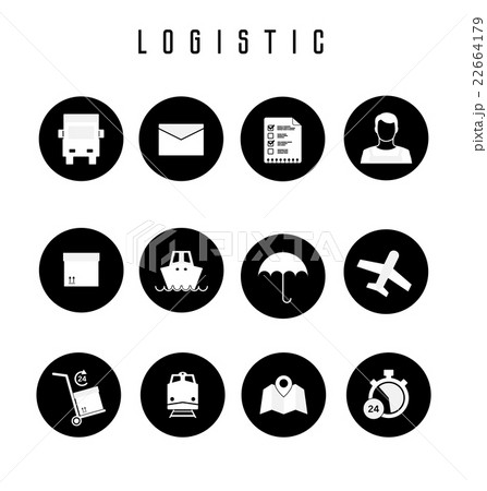 Set of logistic and shipping icons in flat style Set of logistic and shipping icons in flat style 22664179