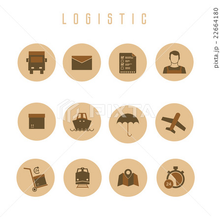 Set of logistic and shipping icons in flat style Set of logistic and shipping icons in flat style 22664180
