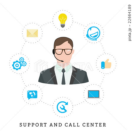 Icons for call center or hotline 22664189
