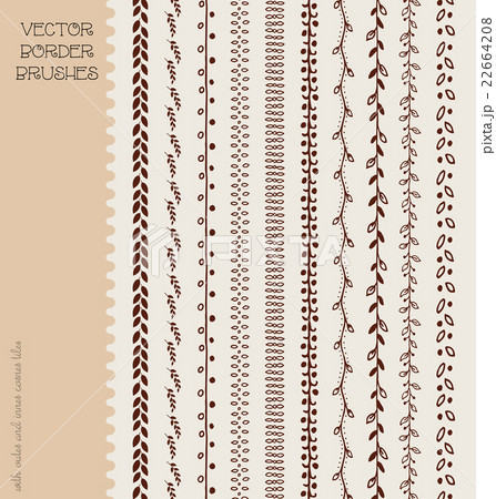 Hand drawn floral and geometric border brushes 22664208