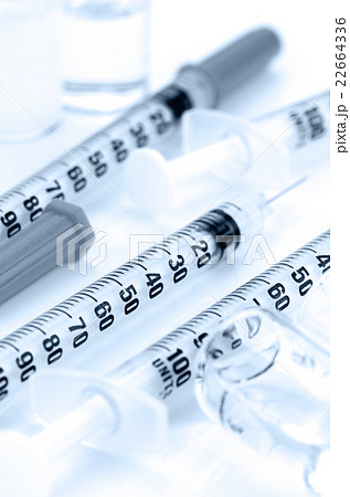 Insulin syringe on white background. 22664336
