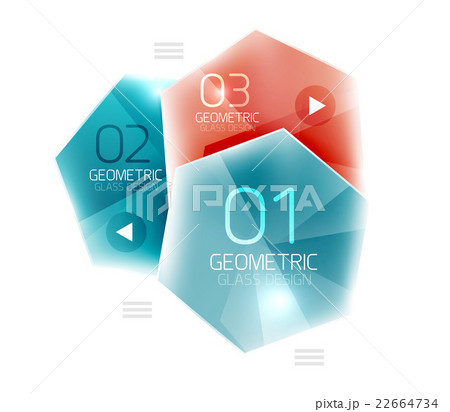 Colorful glass hexagon business infographic Colorful glass hexagon business infographic 22664734