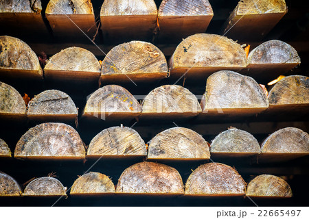 Rows of wooden logs Rows of wooden logs 22665497