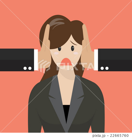 Business woman was covered ears by other man Business woman was covered ears by other man 22665760