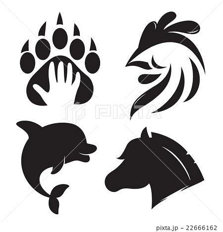 Animal icons or logos. 22666162