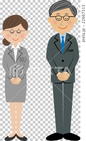 Office worker bowing man and woman 22667313