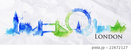 Silhouette watercolor London  22672127