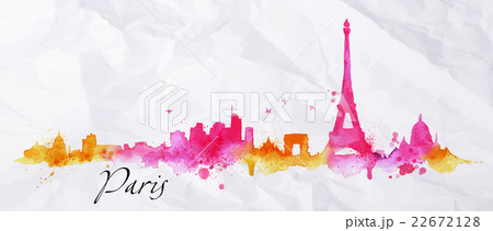 Silhouette watercolor Paris  22672128