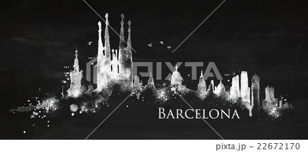 Silhouette chalk Barcelona  22672170
