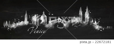 Silhouette chalk Venice Silhouette chalk Venice 22672181